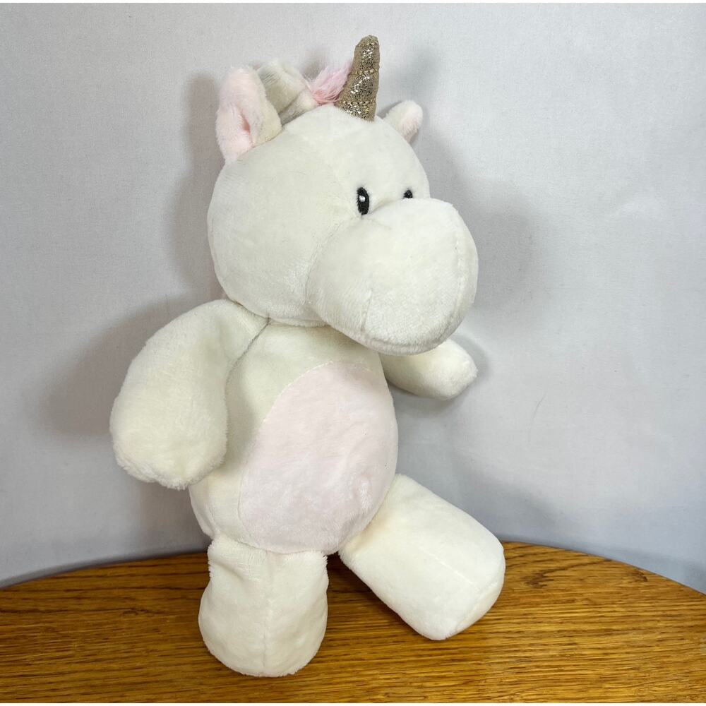 Cuddle White Unicorn Plush Clip-On Toy With Rattle Kelly Baby 10" Crinkly Soft